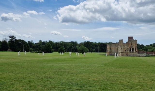 Playing in front of Cowdray Ruins